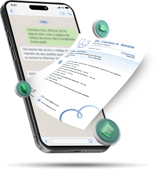 Receita médica enviada pelo WhatsApp